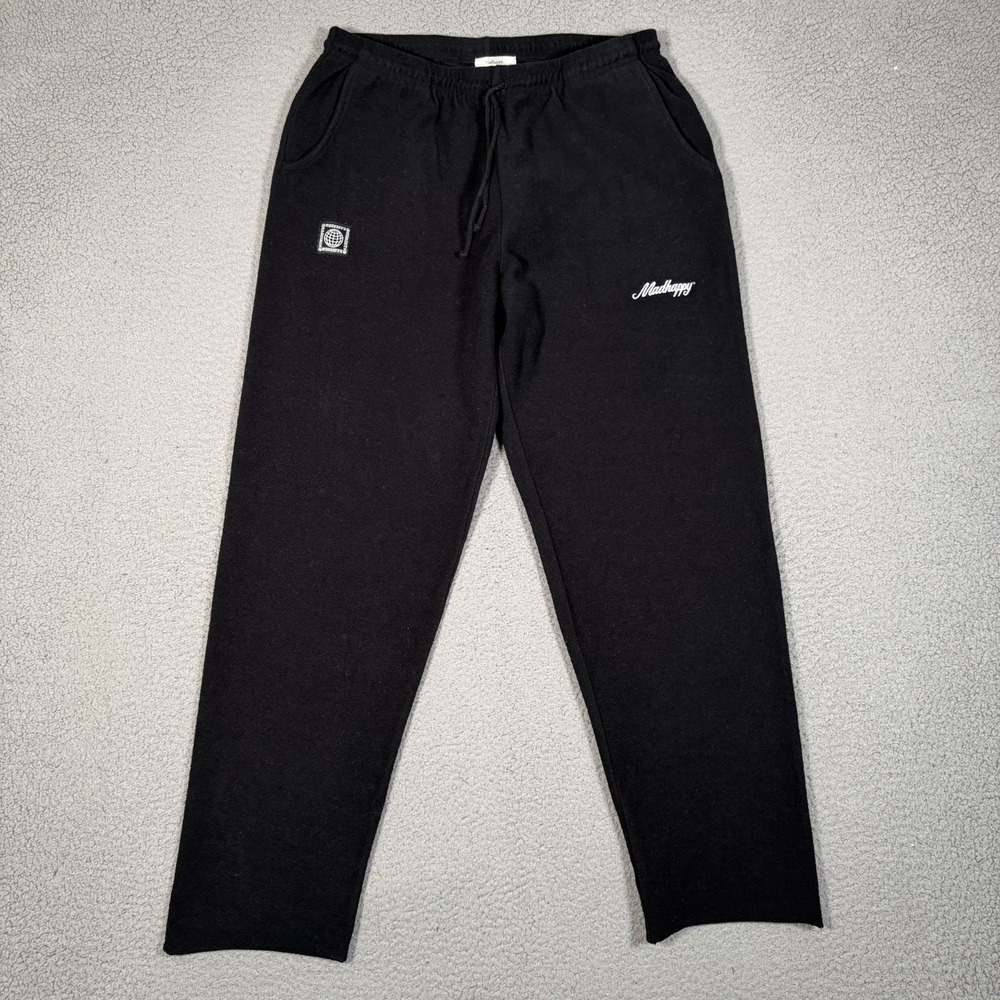 Madhappy Pants Mens XL Black Terry Cloth Sweatpants Elastic Waist Drawstring USA